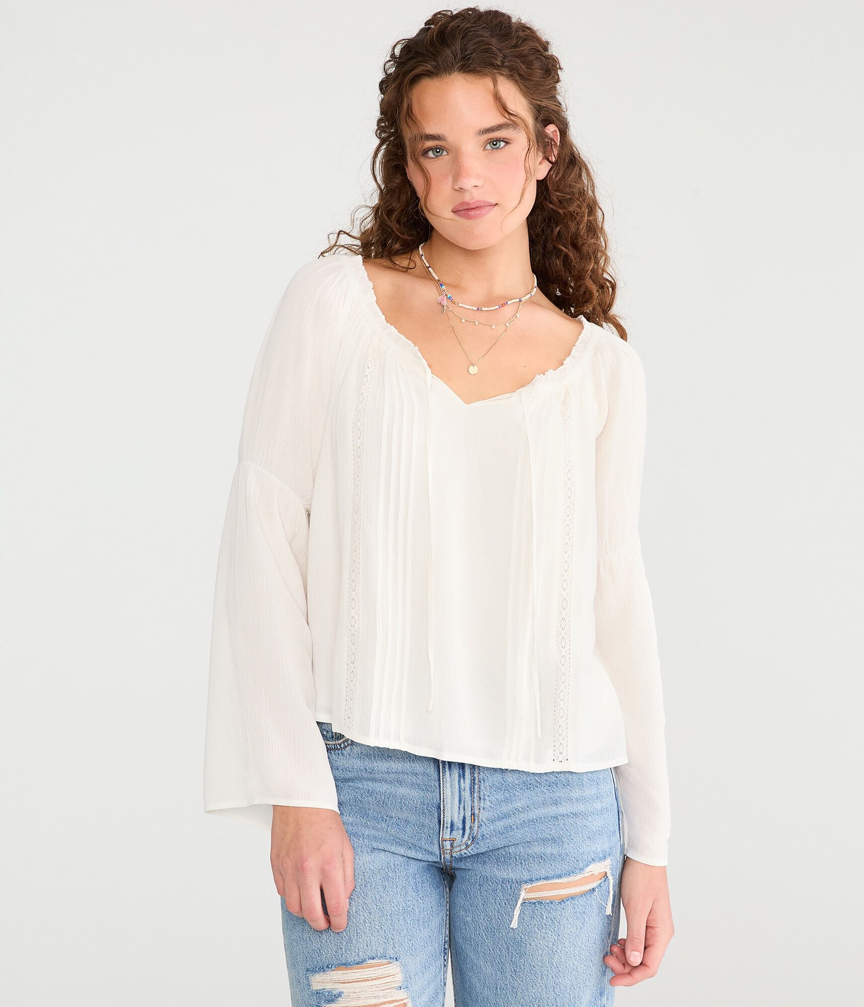 Long Sleeve Boho V-Neck Blouse