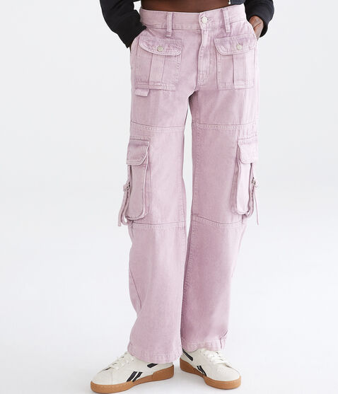 Low-Rise Wide Leg Cargo Jean