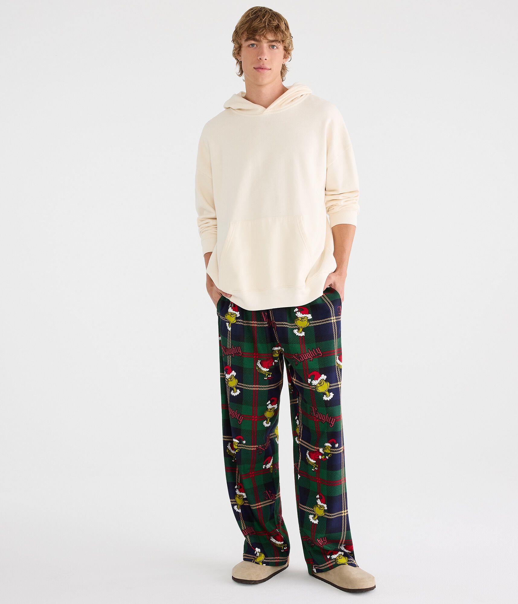 Naughty Grinch Plaid Baggy Sleep Pants