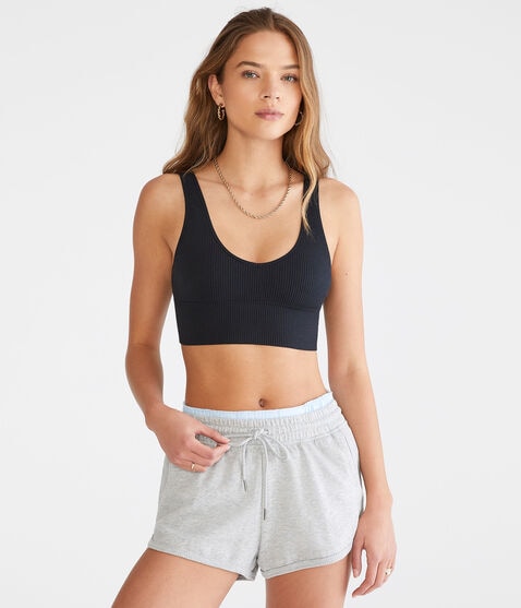 Ribbed Seamless Long-Line Bralette