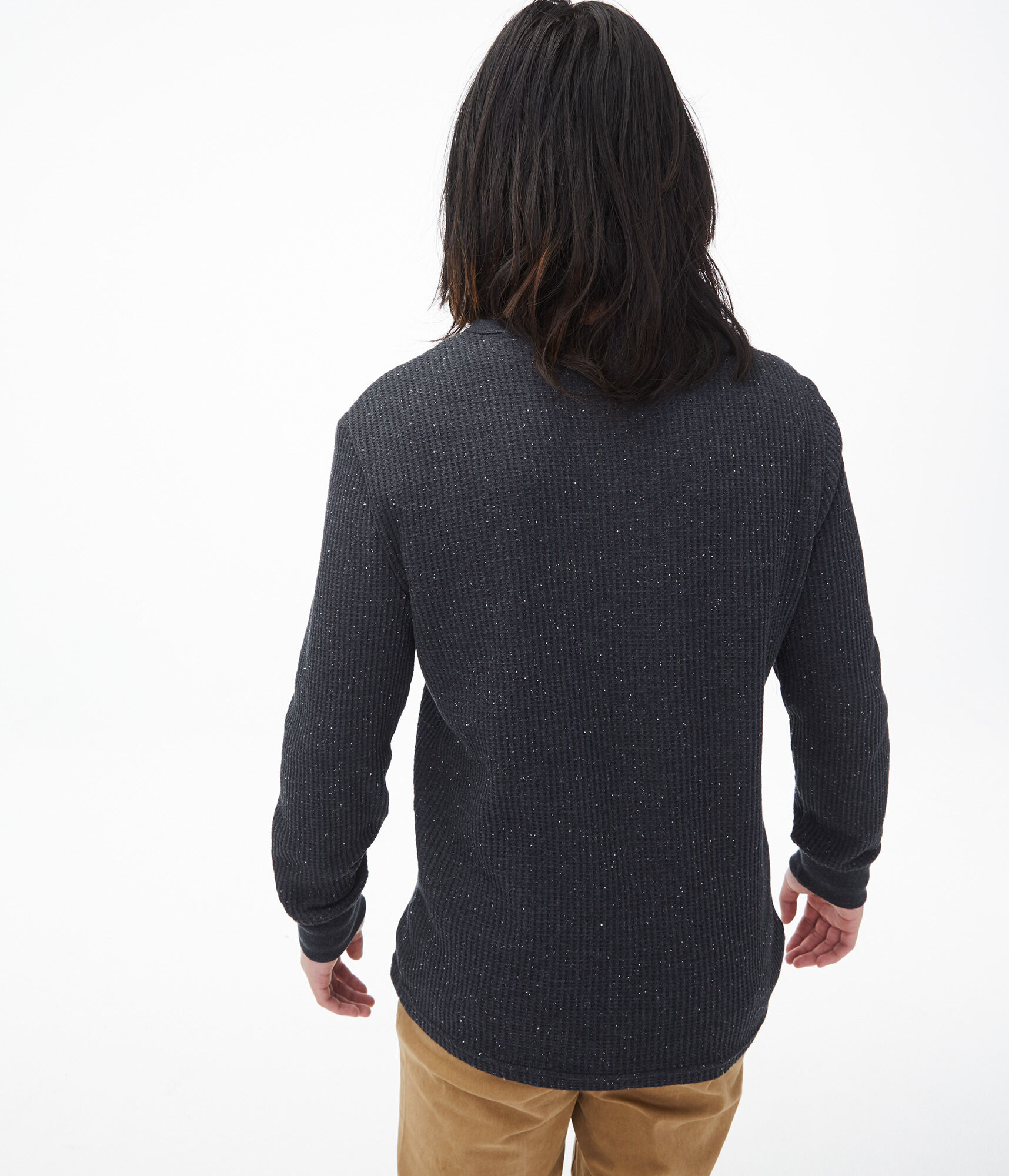 Long Sleeve Solid Crew Neck Thermal Tee