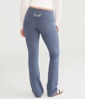 Cloud Soft Angel Wings Mid-Rise Fold-Over Flare Leg Pants