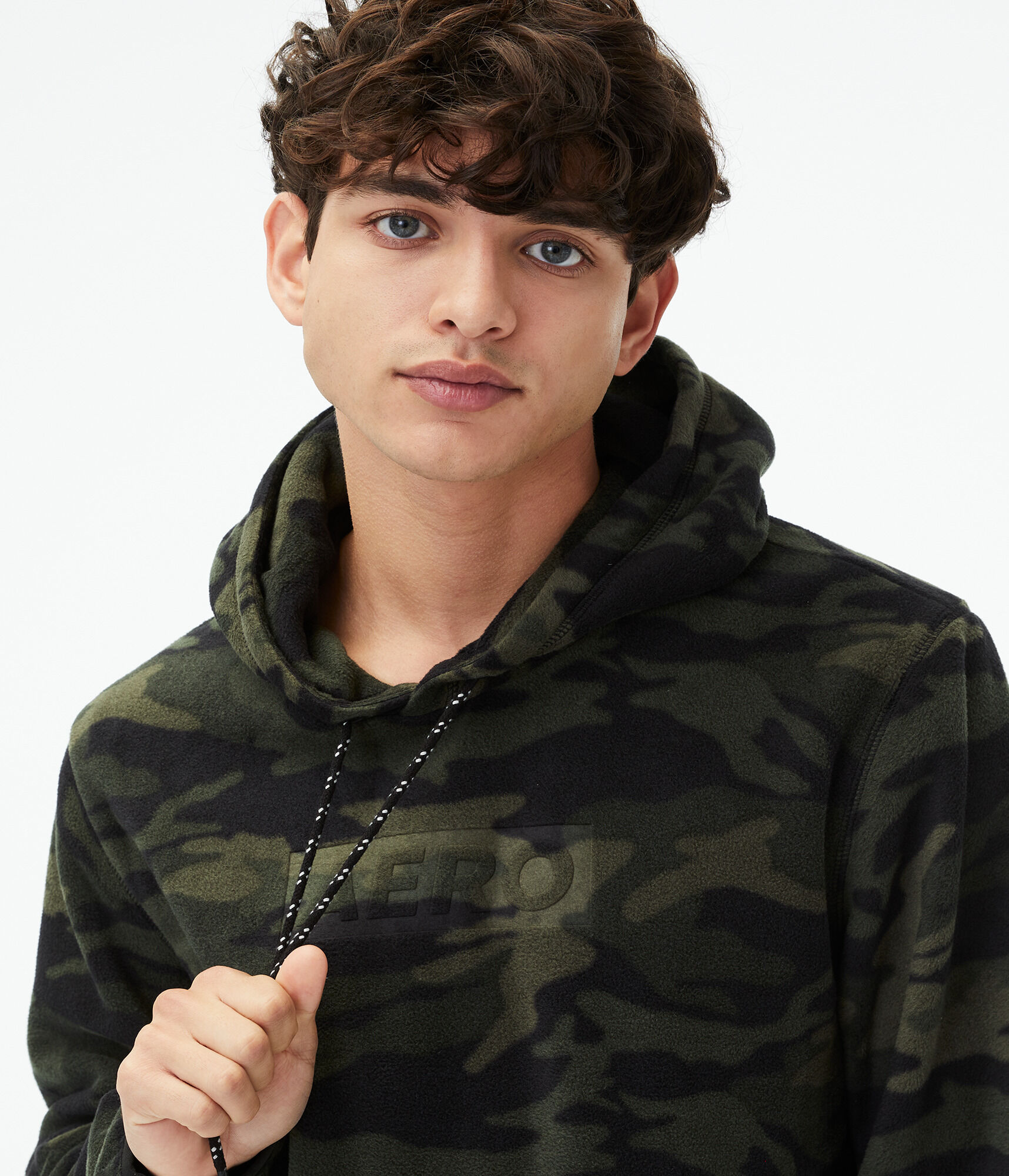 Camo Tonal Logo Polyfleece Pullover Hoodie