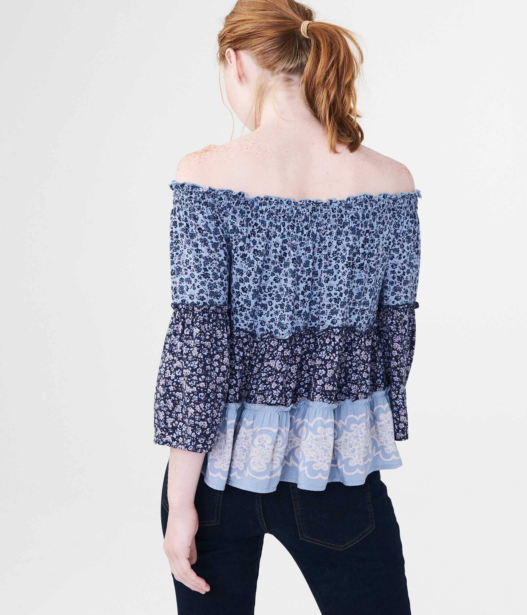 Floral Off-The-Shoulder Woven Top