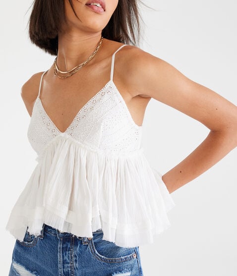Eyelet Babydoll Cami