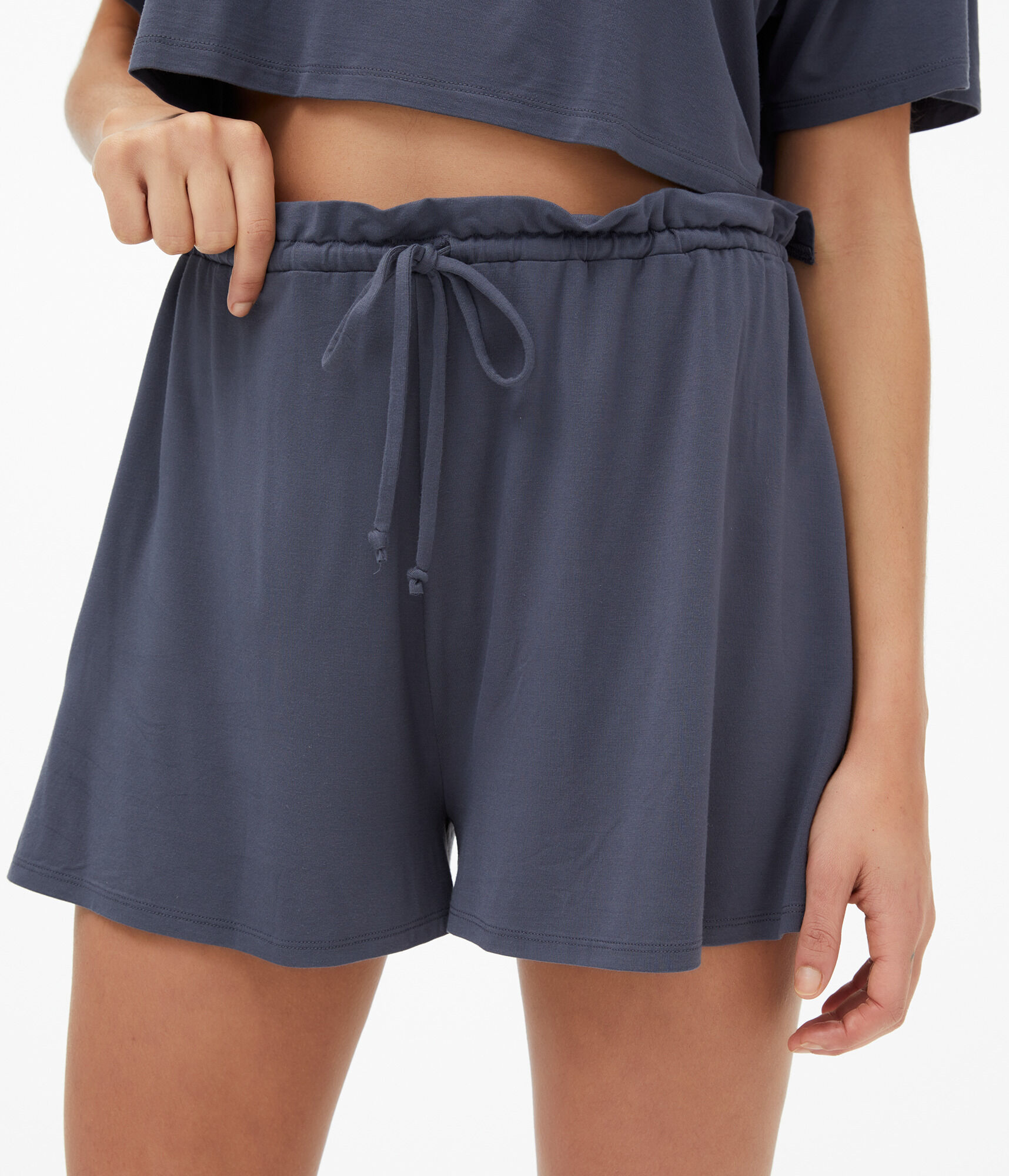Relaxed High-Rise Knit Sleep Shorts