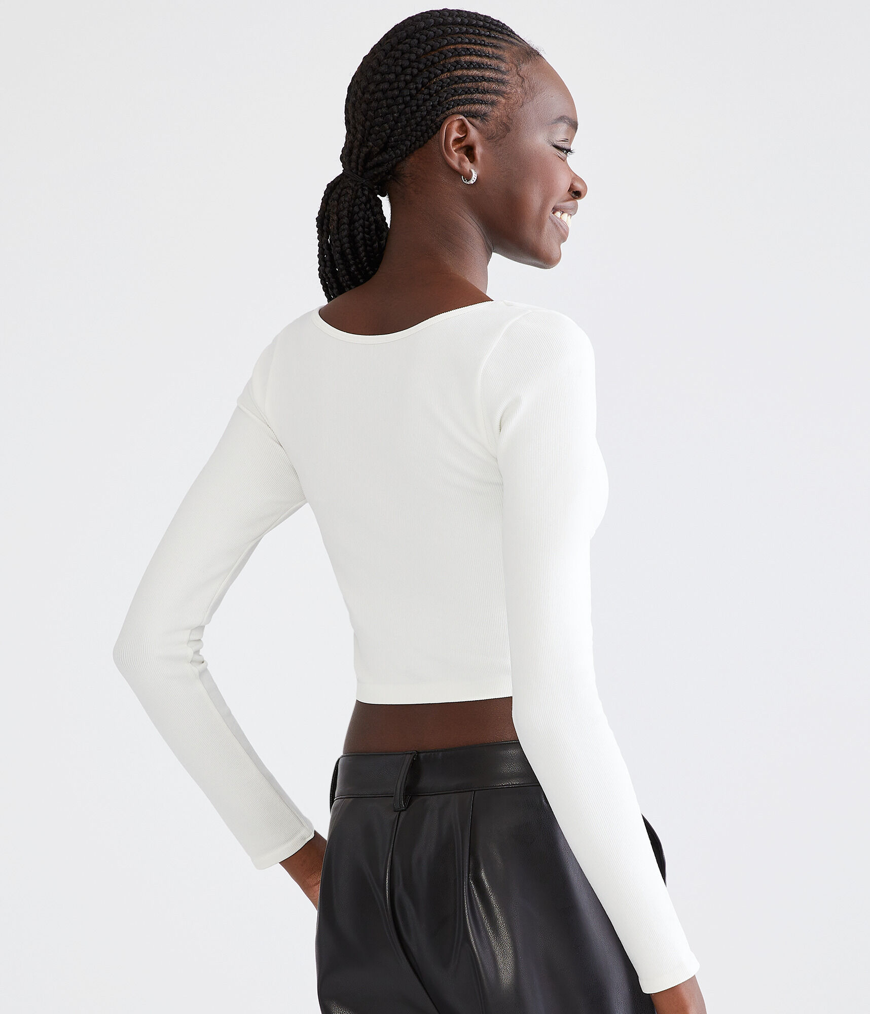 Long Sleeve Seriously Soft Corset Tiny Top