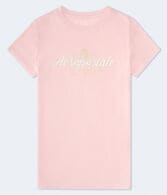 Aeropostale Script Rose Glitter Graphic Tee