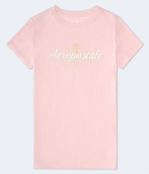 Aeropostale Script Rose Glitter Graphic Tee Aeropostale Script Rose Glitter Graphic Tee
