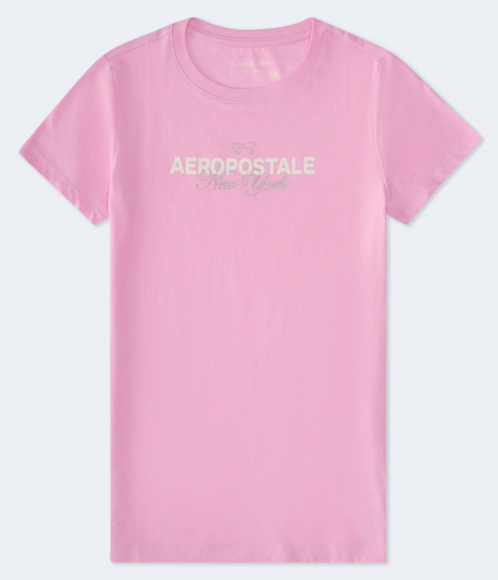 Aeropostale Bow Glitter Graphic Tee