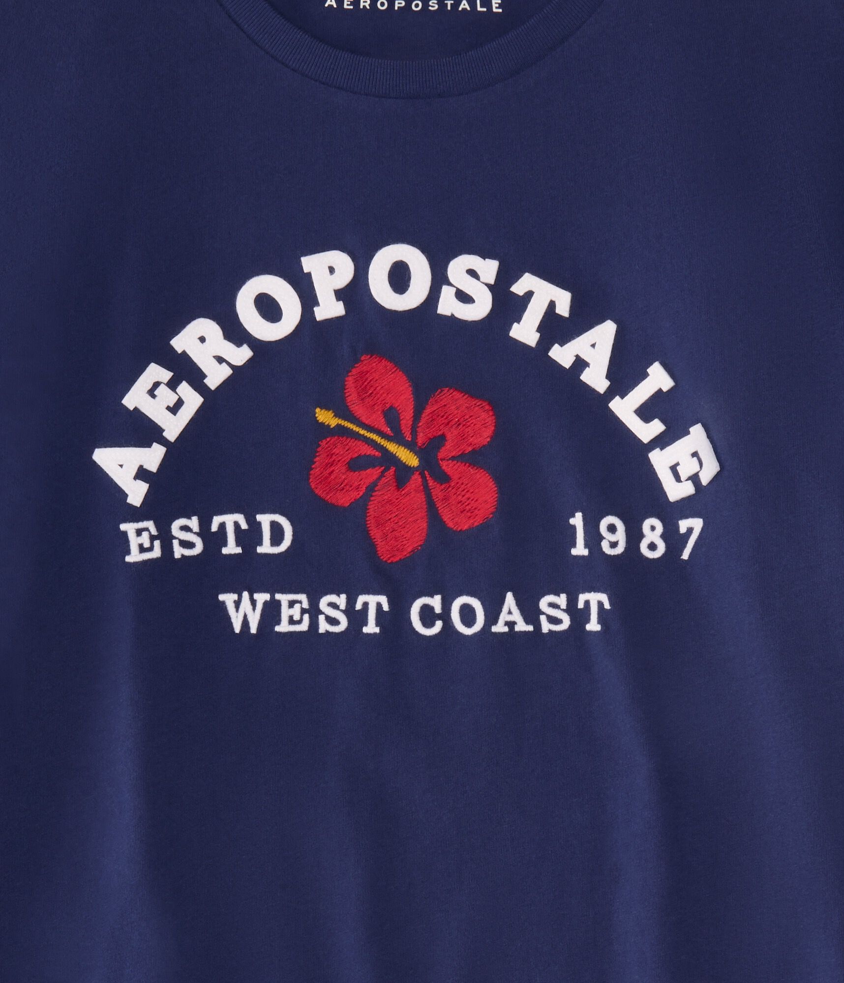 Aeropostale Hibiscus Appliqu&eacute; Graphic Tee