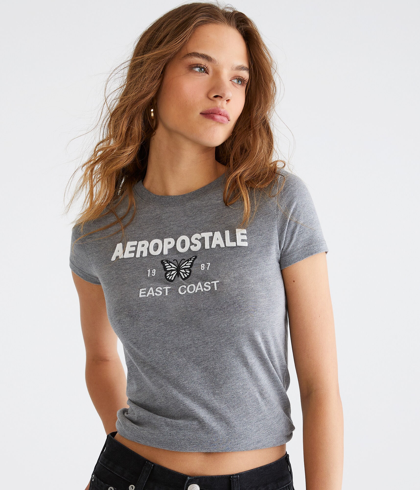 Aeropostale Butterfly Appliqu&eacute; Graphic Tee