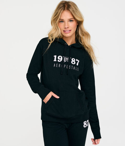 Aeropostale 1987 Butterfly Pullover Hoodie