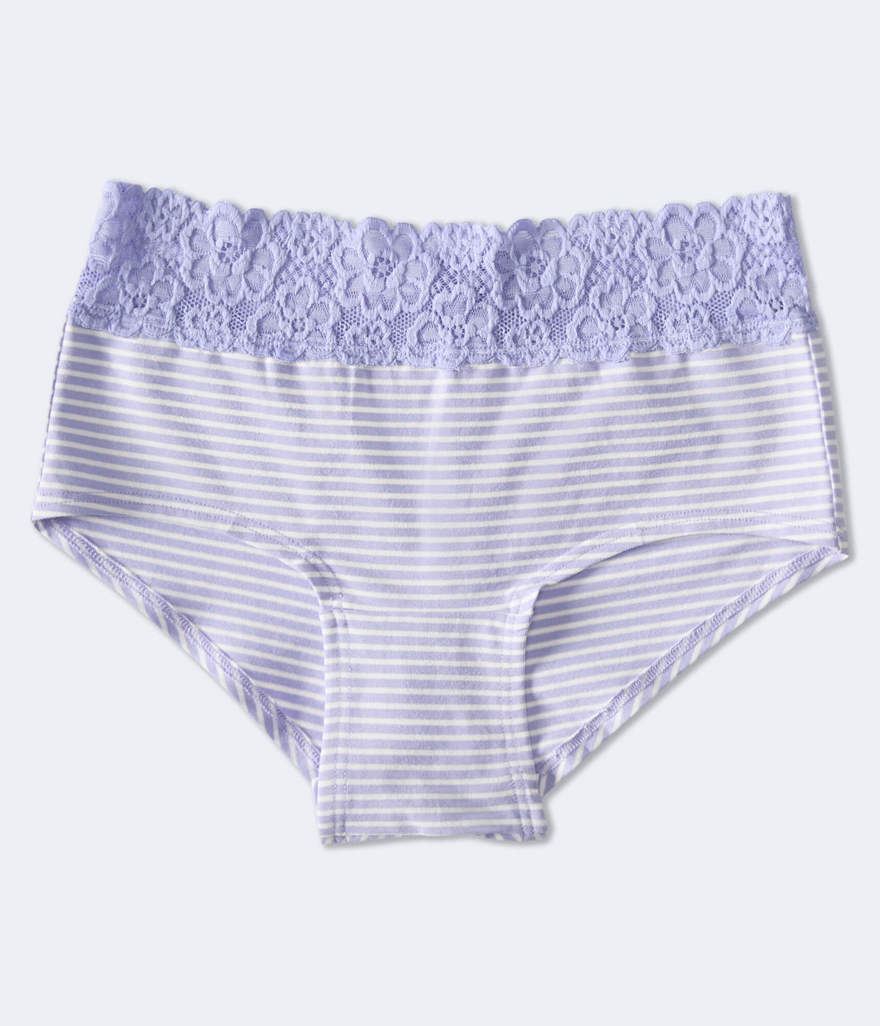 Striped Lace-Trim Boyshort