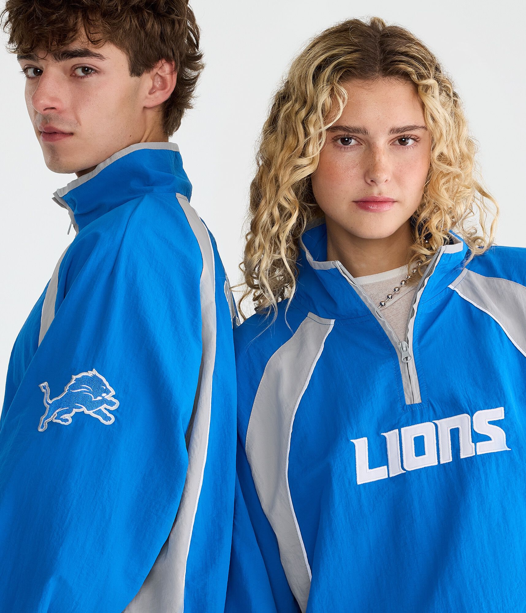 Detroit Lions Quarter-Zip Track Jacket