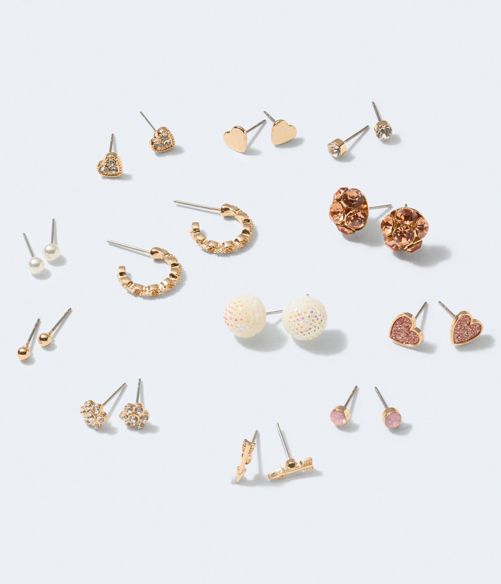 Arrow Heart Hoop &amp; Stud Earring 12-Pack