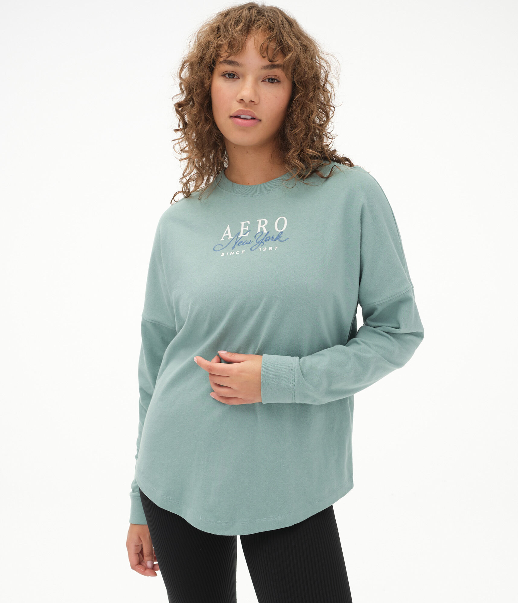 Long Sleeve Aero New York Boyfriend Graphic Tee