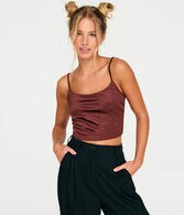 Satin Cropped Corset Tank