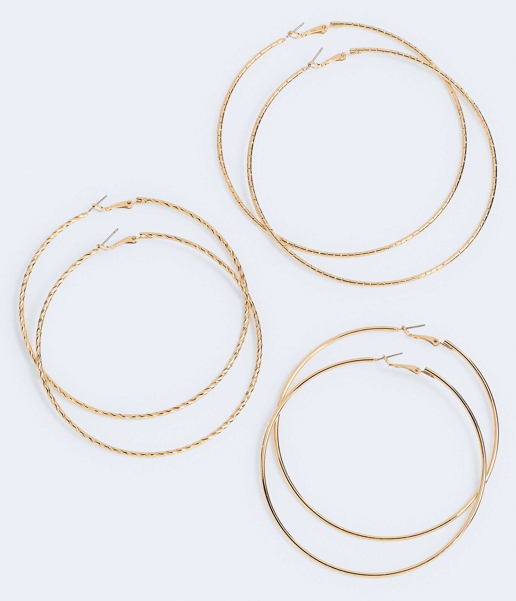 Large Textured Hoop Earring 3-Pack