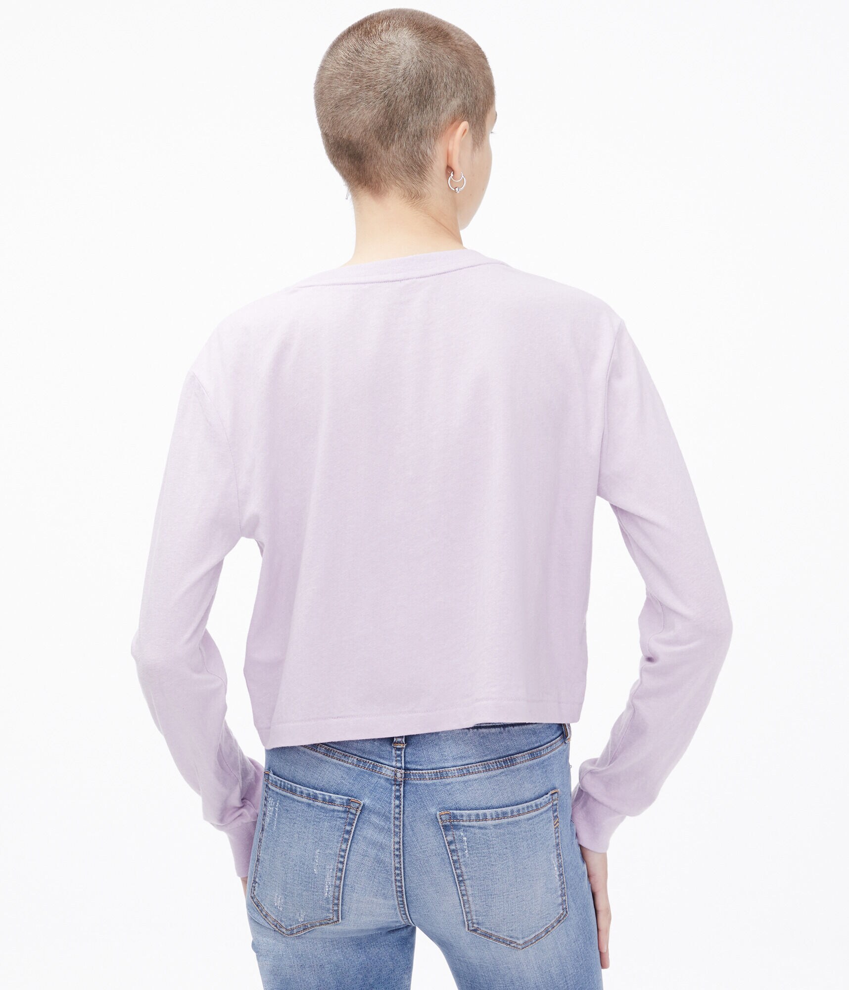 Long Sleeve Boxy Cropped Pocket Tee