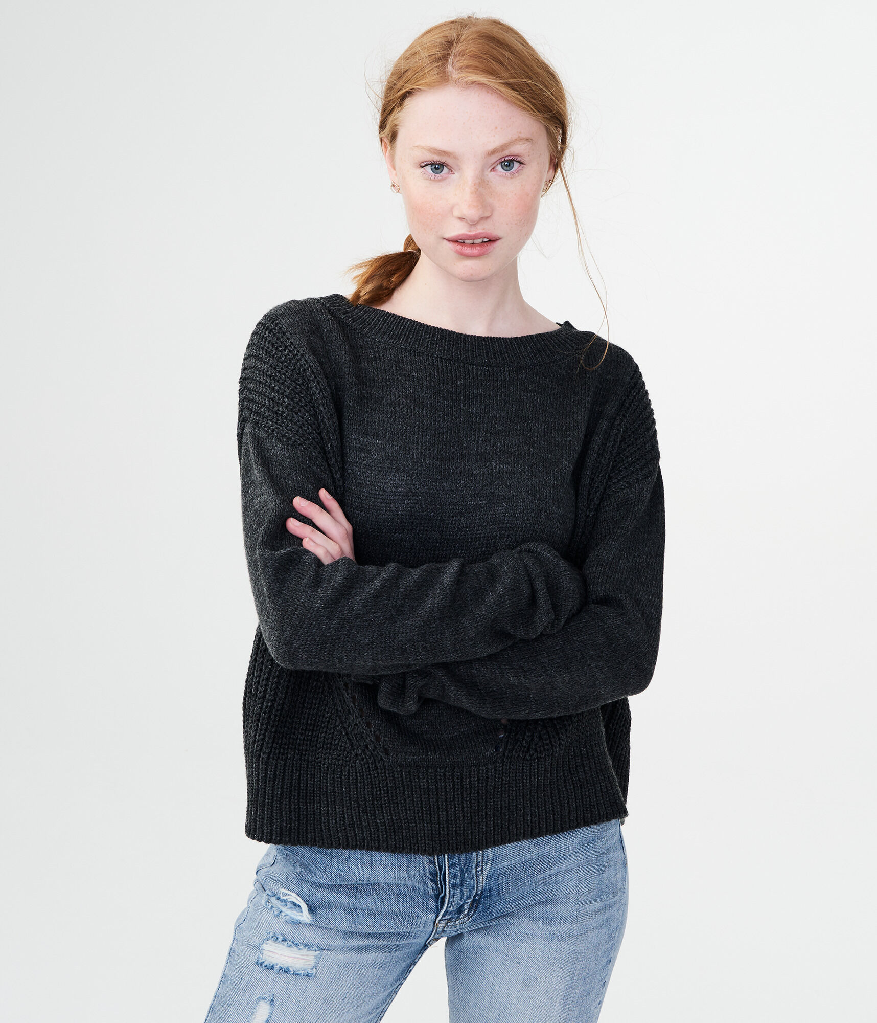 Mixed Pointelle Sweater
