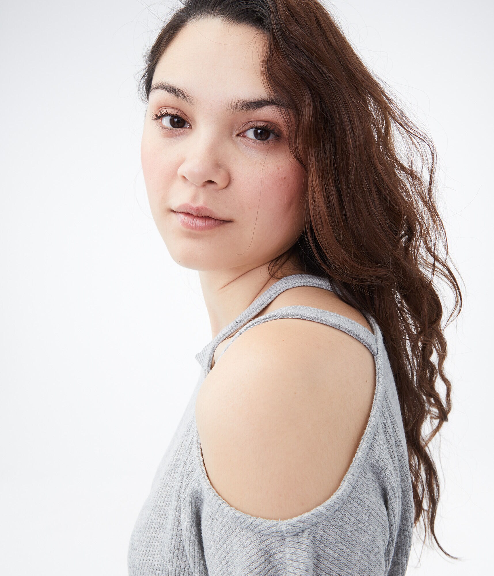 Strappy Cold-Shoulder Crop Top