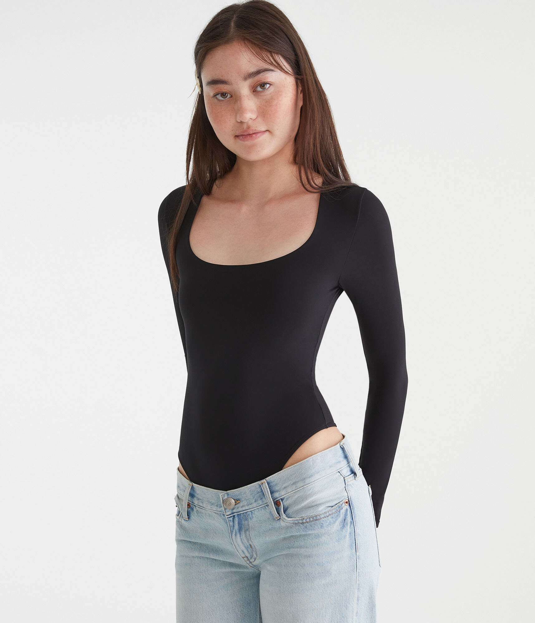 Long Sleeve Buttery Soft Square-Neck Bodysuit
