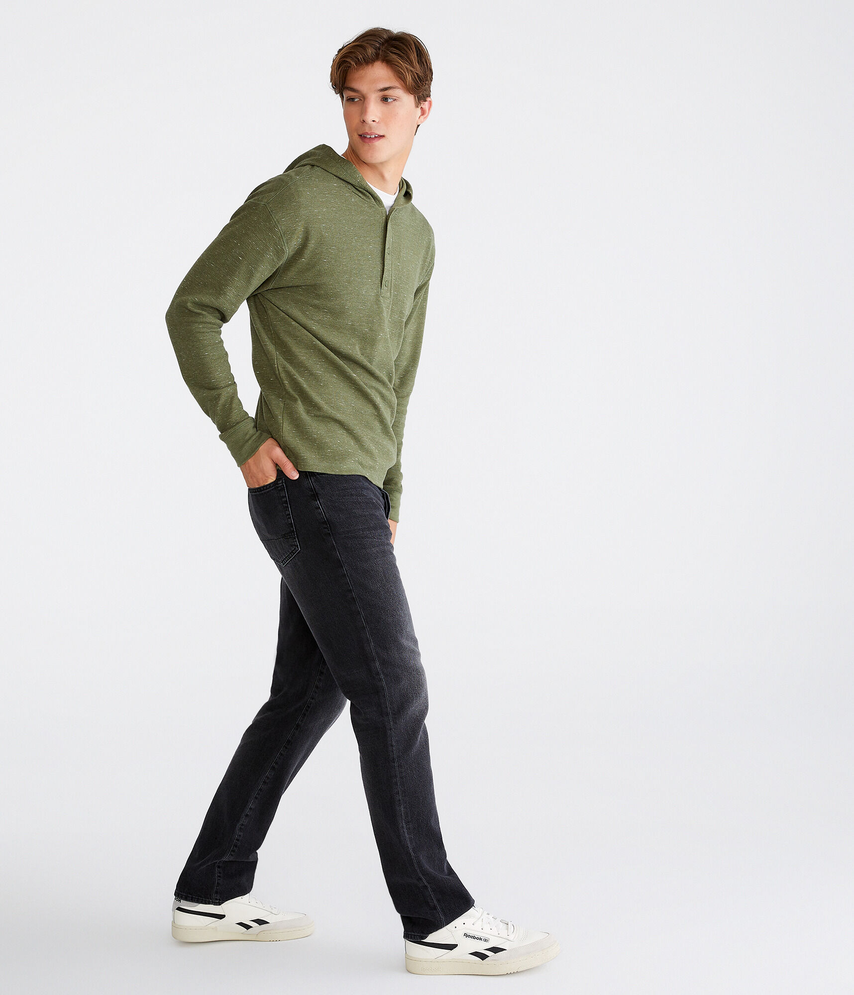 Long Sleeve Hooded Thermal Henley