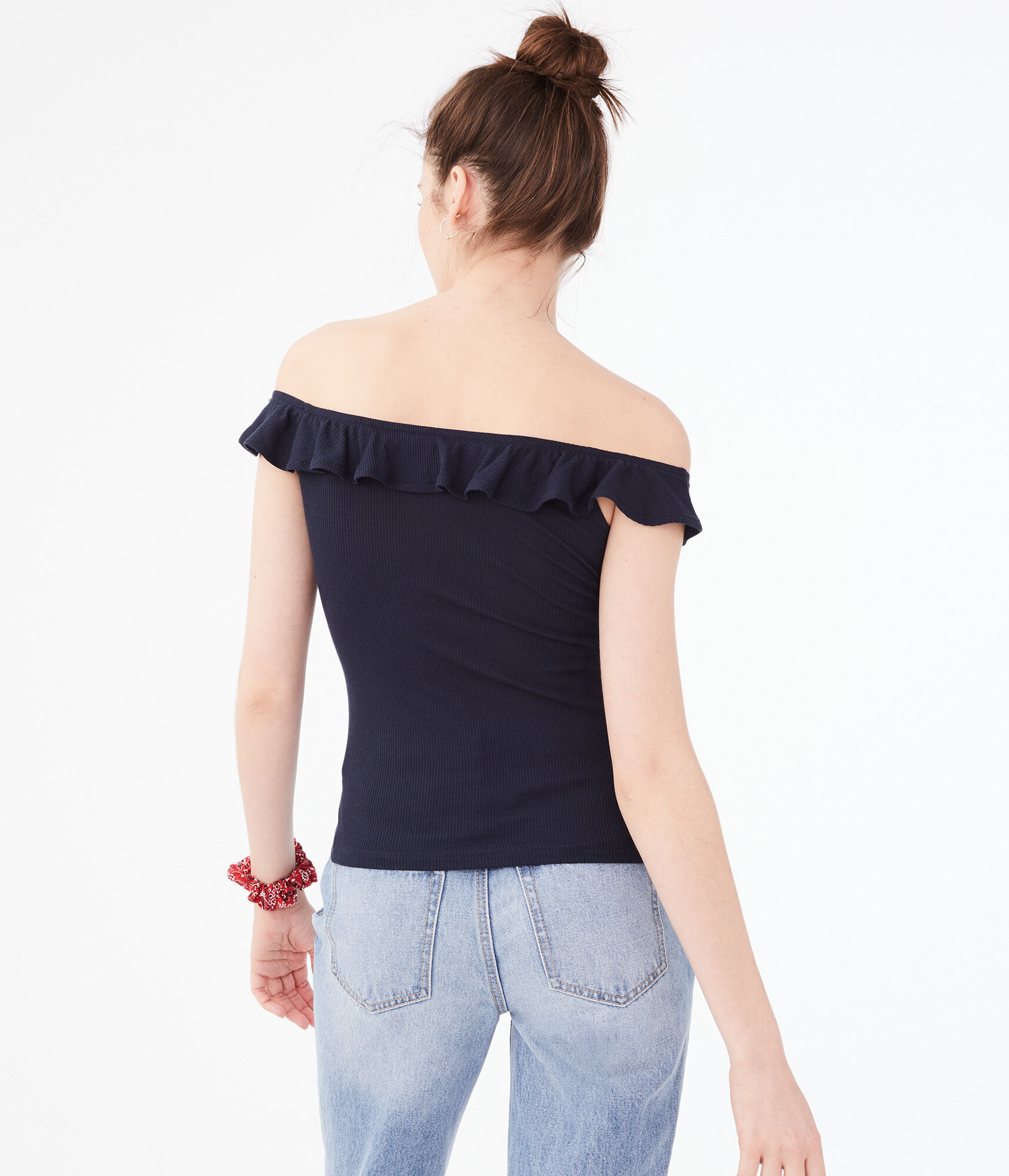 Ruffled U-Wire Bodycon Top