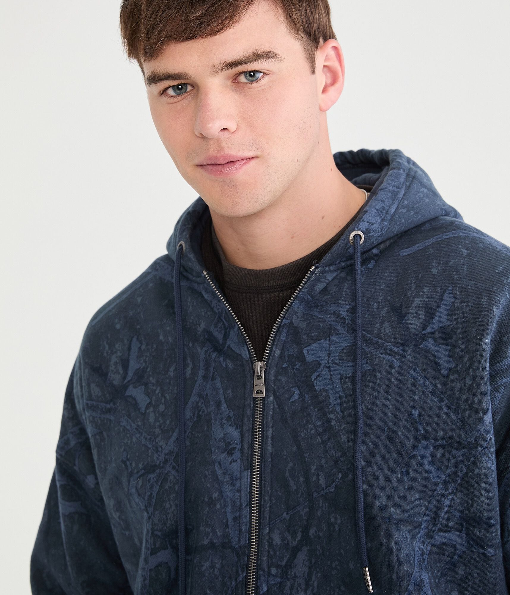 Cloud Soft Forest Camo Quilted Full-Zip Hoodie