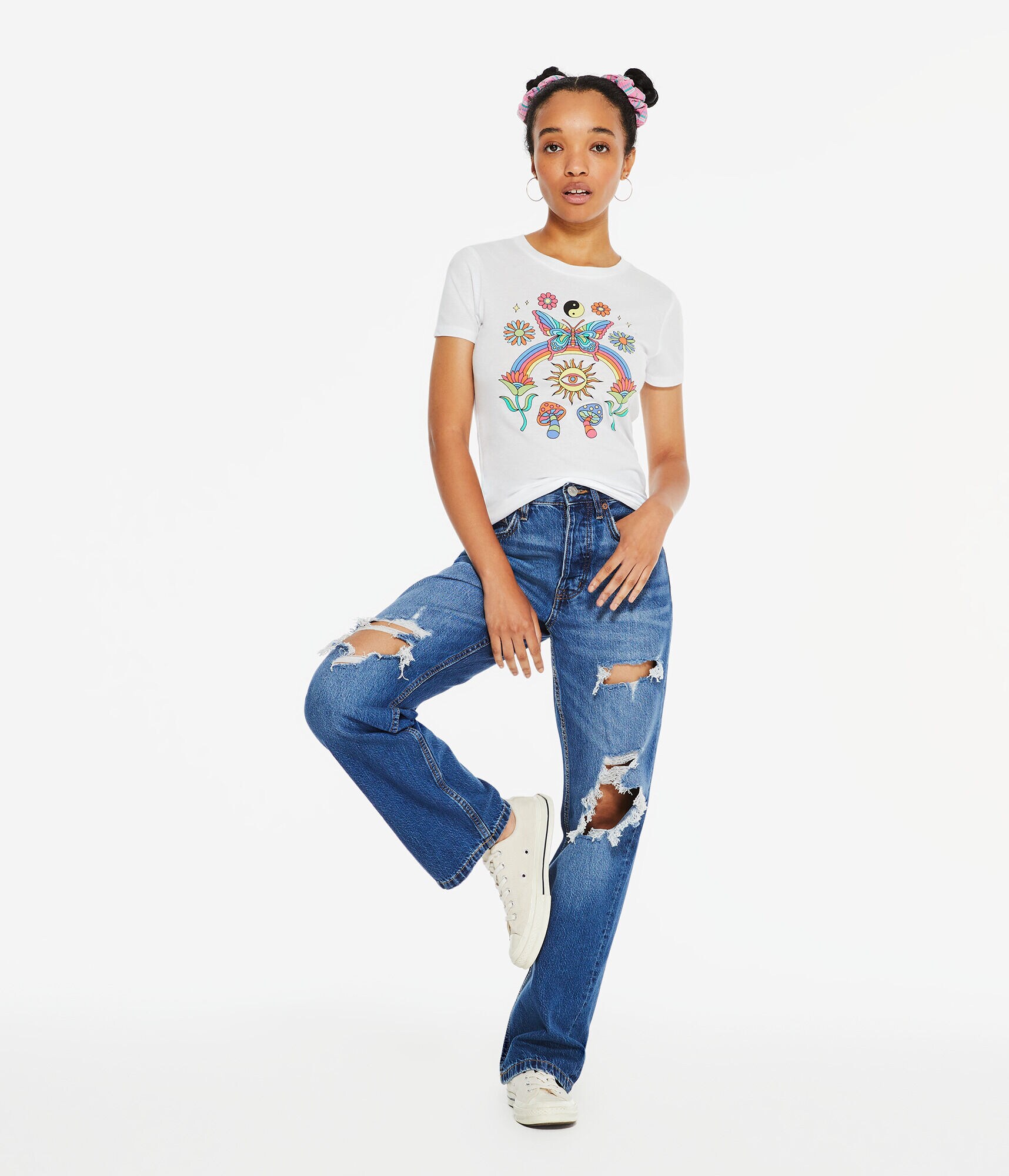 Rainbow Butterfly Graphic Tee