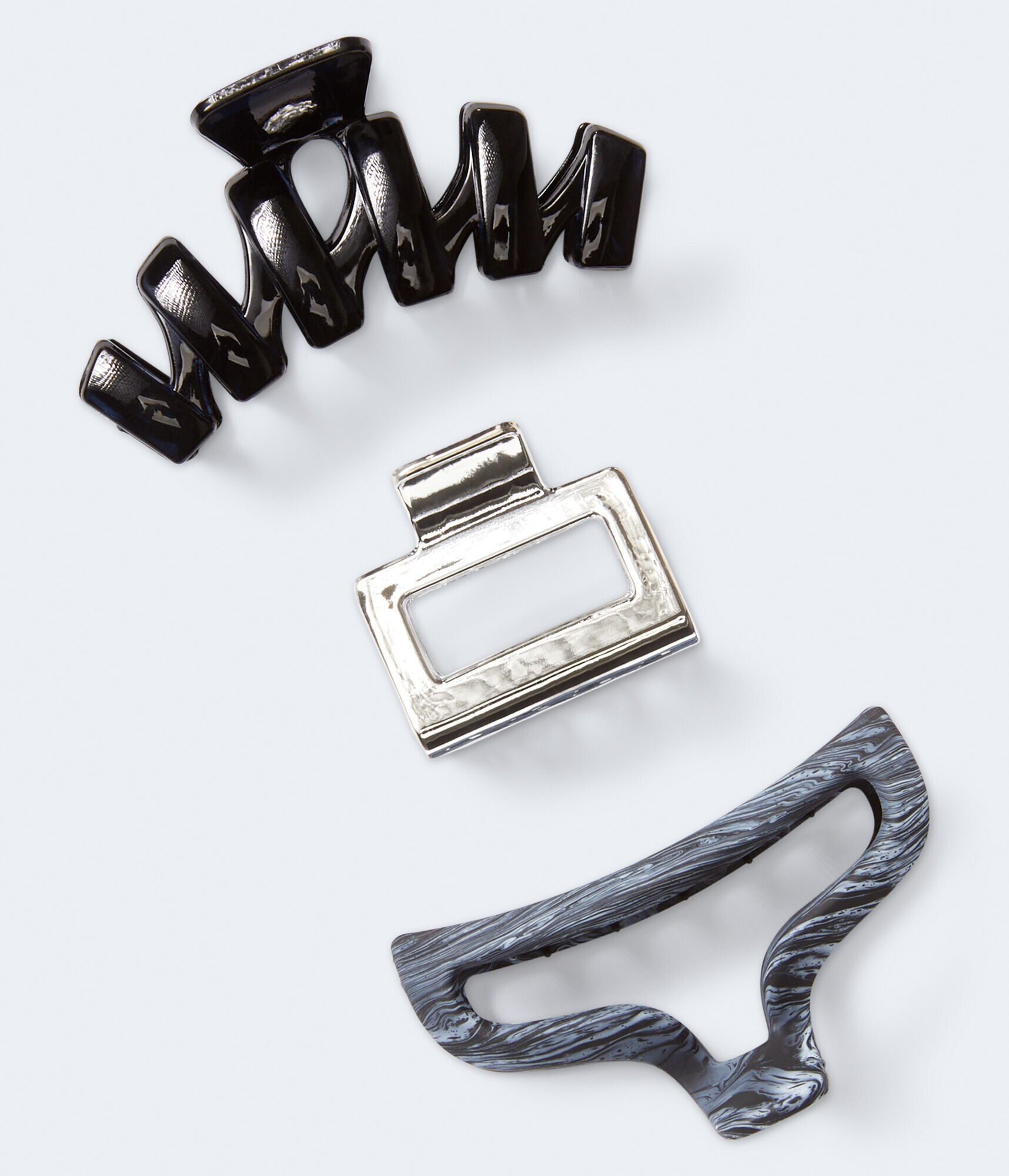 Mixed Shape Claw Hair Clip 3-Pack