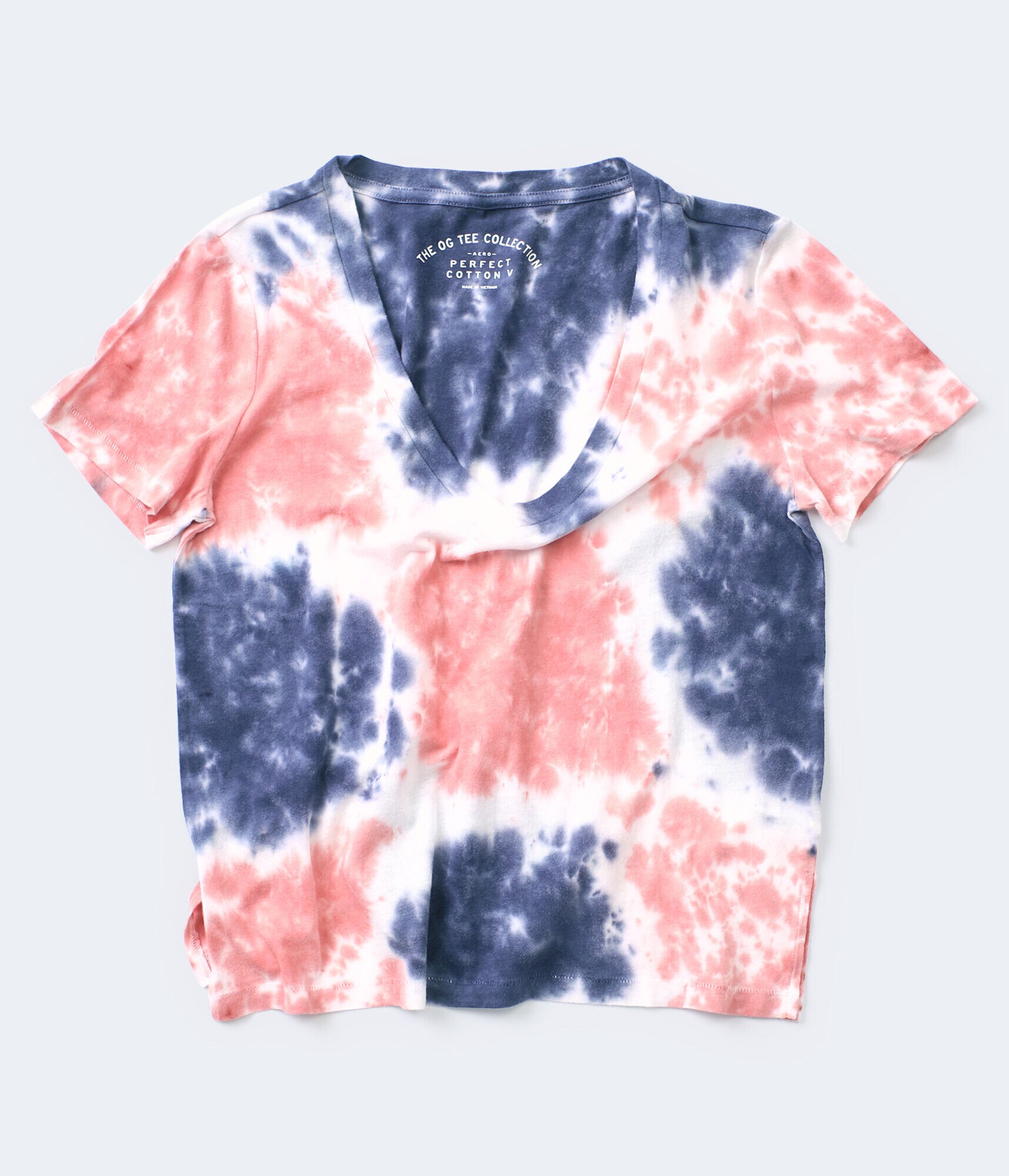 Americana Tie-Dye Perfect Cotton V-Neck Tee