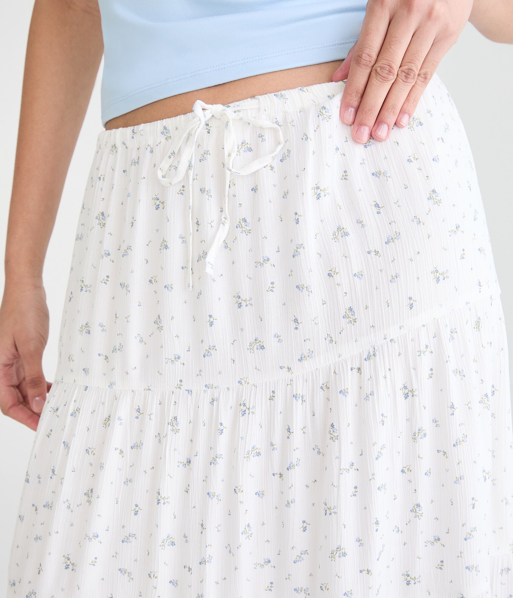 Floral Tiered Maxi Skirt