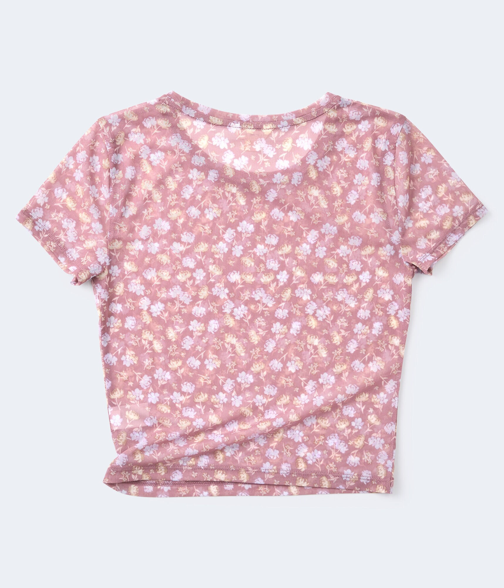 Floral Mesh Shrunken Tee