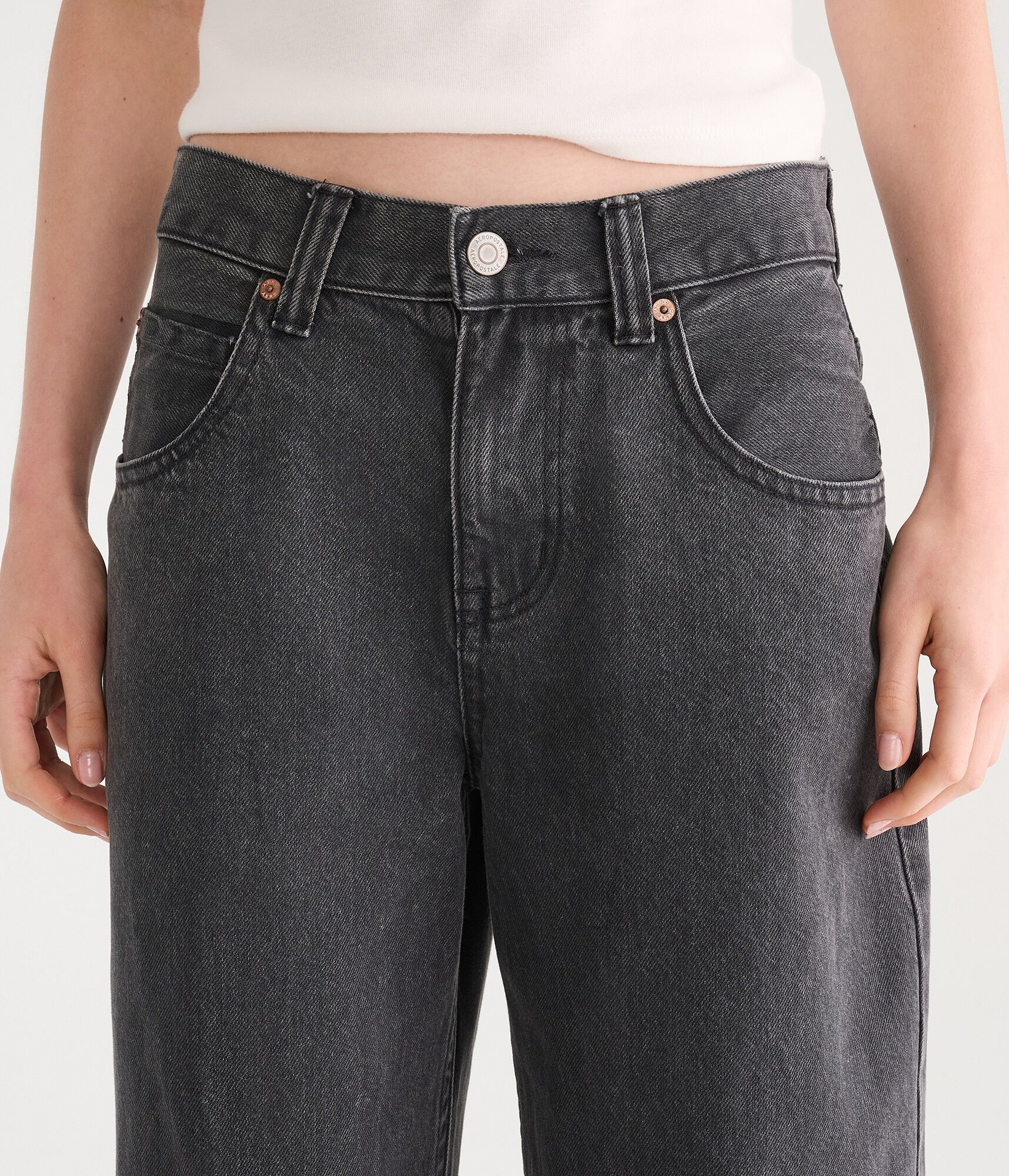 D&eacute;j&agrave; For Aero Low-Rise Super Baggy Rhinestone Rose Jean