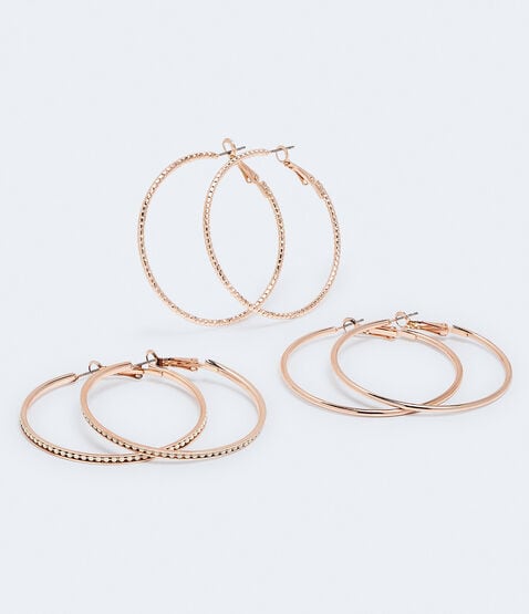 Textured Hoop Earring 3-Pack Textured Hoop Earring 3-Pack