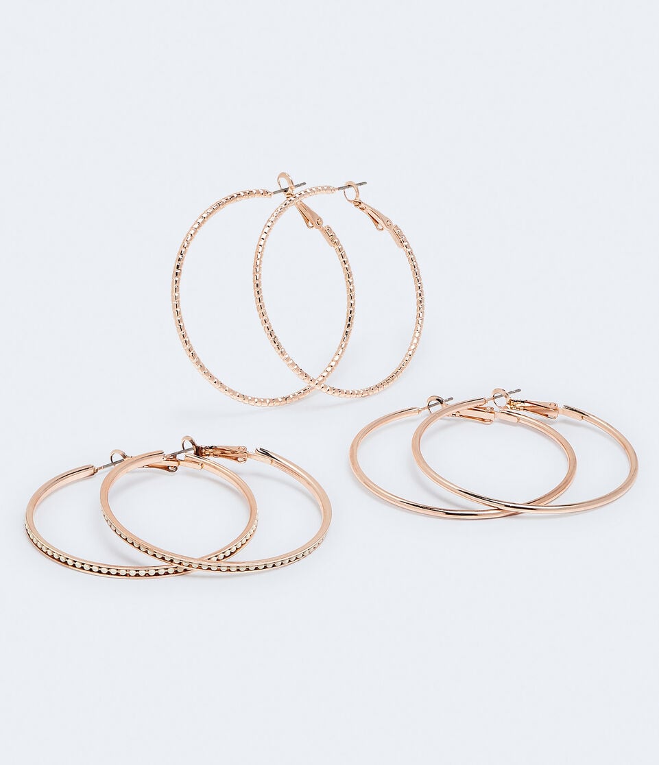 Textured Hoop Earring 3-Pack