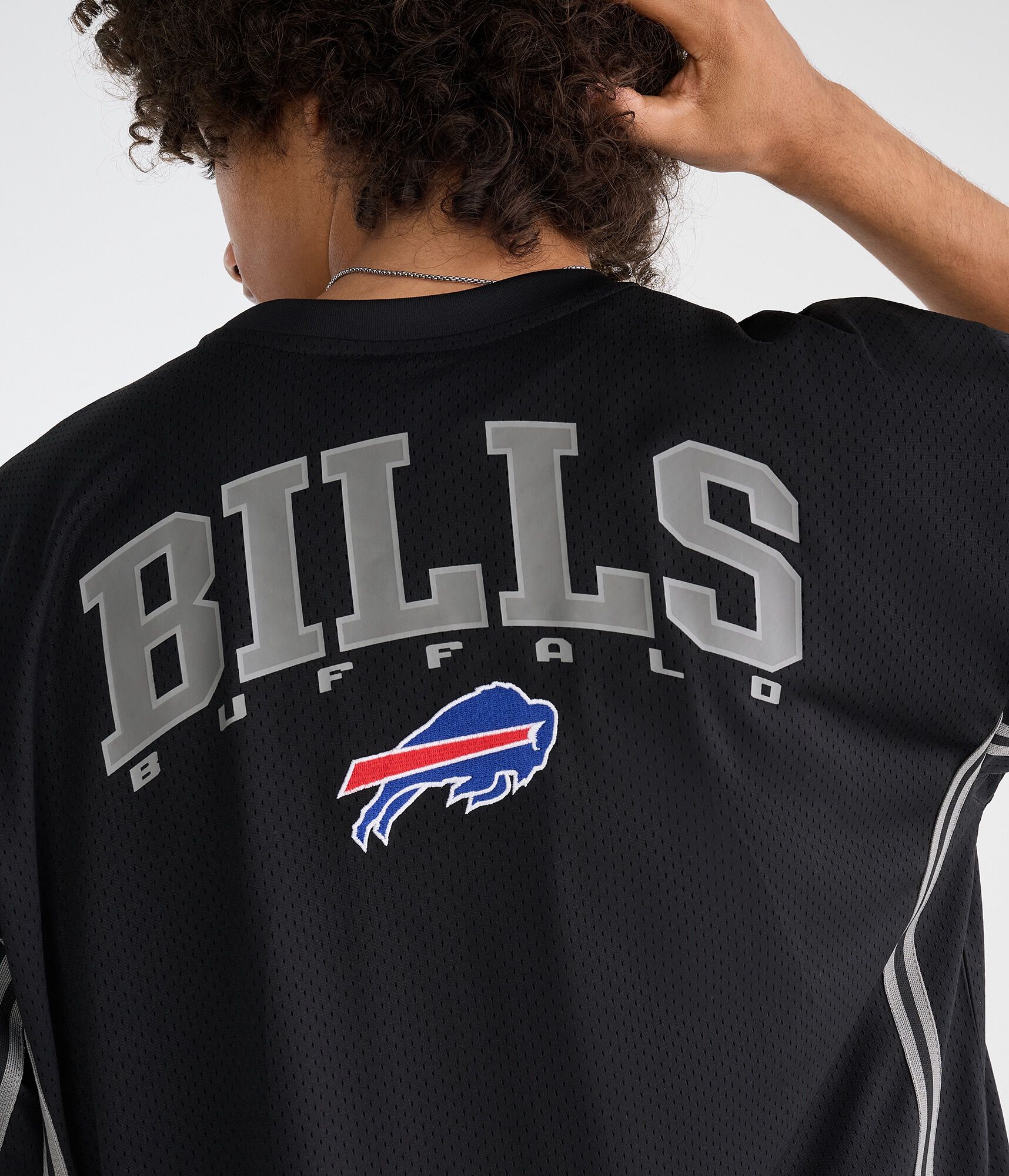 Buffalo Bills Striped Mesh Top