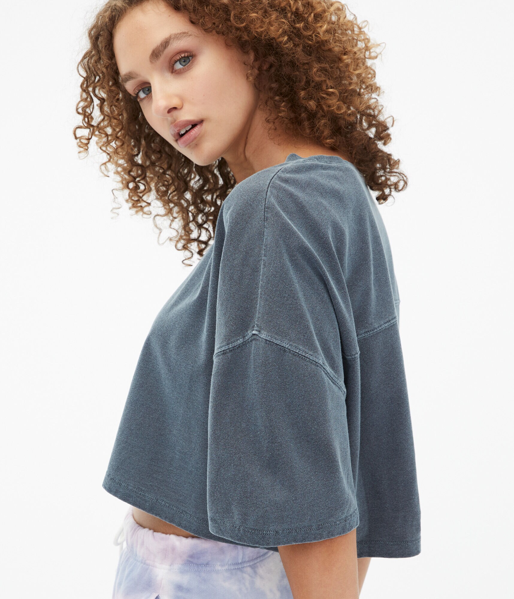 Washed Cropped Boyfriend Crew Tee