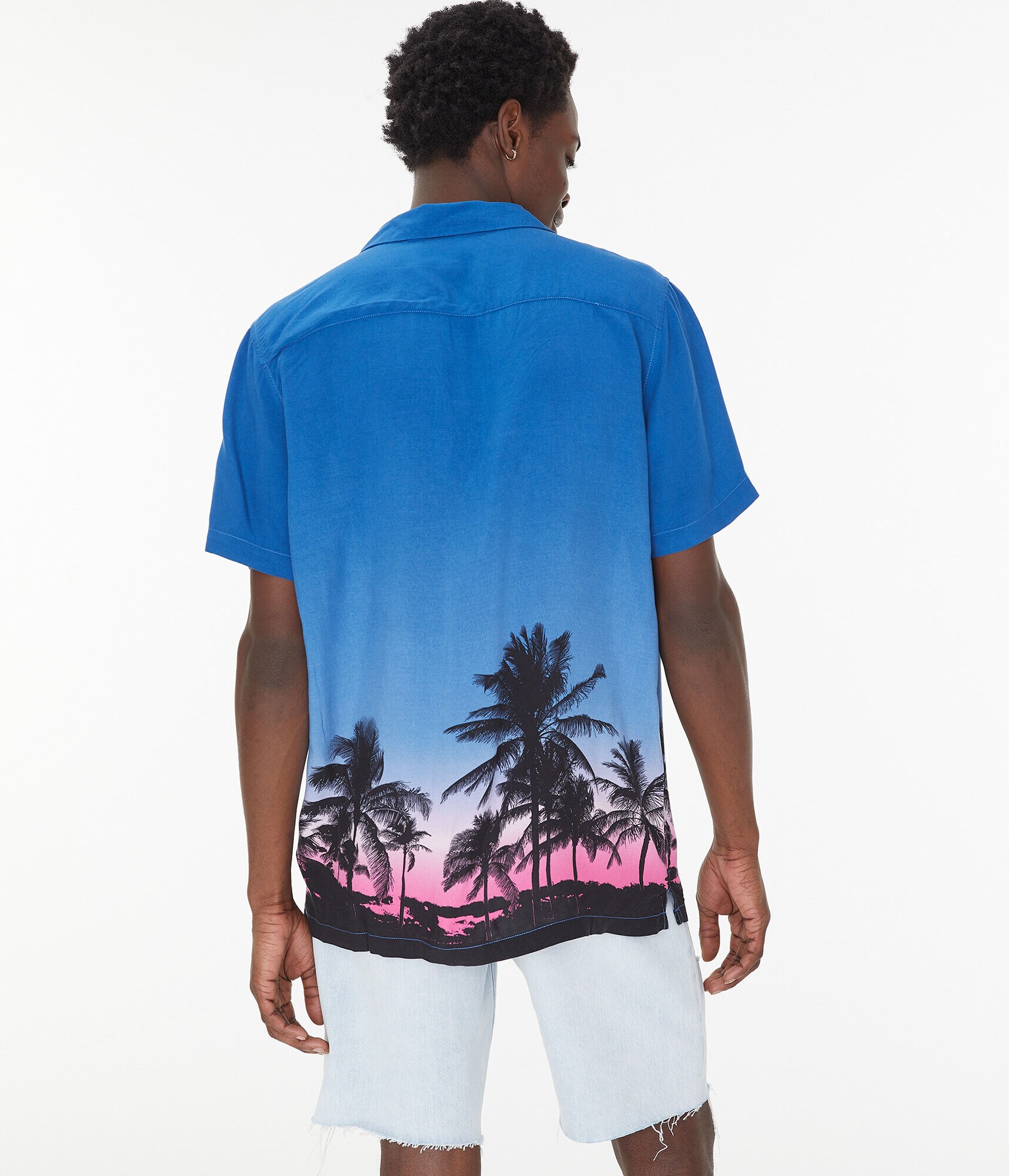 Palm Trees Button-Down Resort Shirt