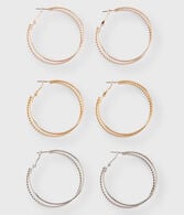 Metallic Hoop Earring 3-Pack