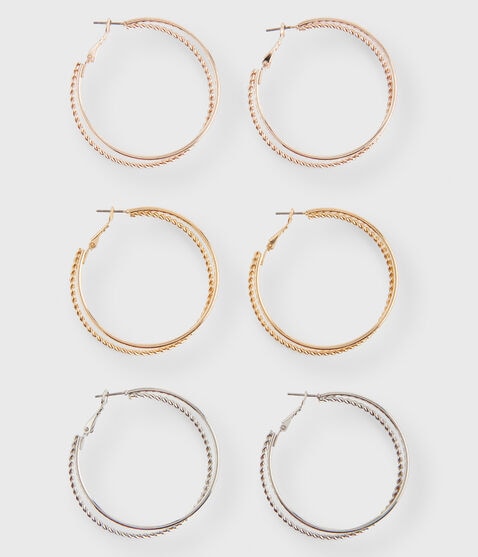 Metallic Hoop Earring 3-Pack Metallic Hoop Earring 3-Pack