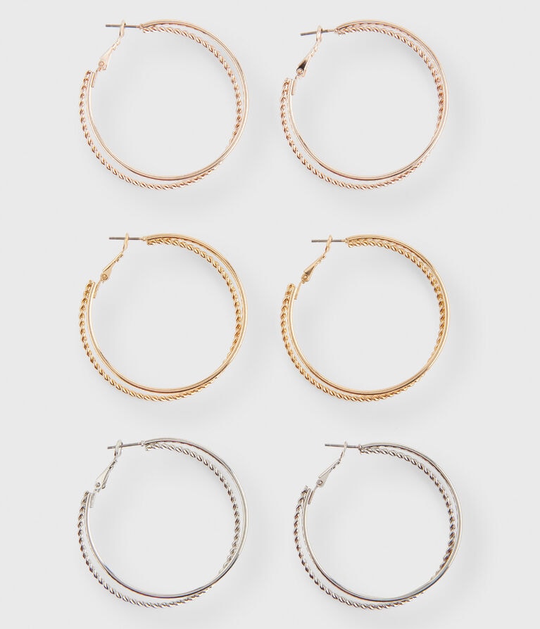 Metallic Hoop Earring 3-Pack