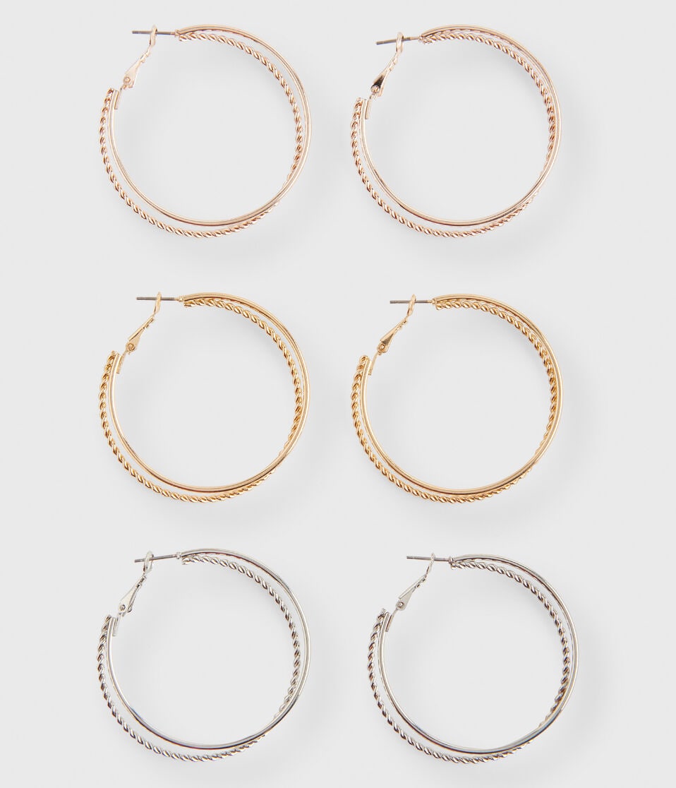 Metallic Hoop Earring 3-Pack