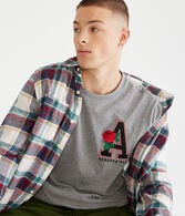 Aeropostale Rose Letter Appliqué Graphic Tee