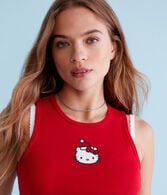 Hello Kitty Santa Hat Cropped High-Neck Tank