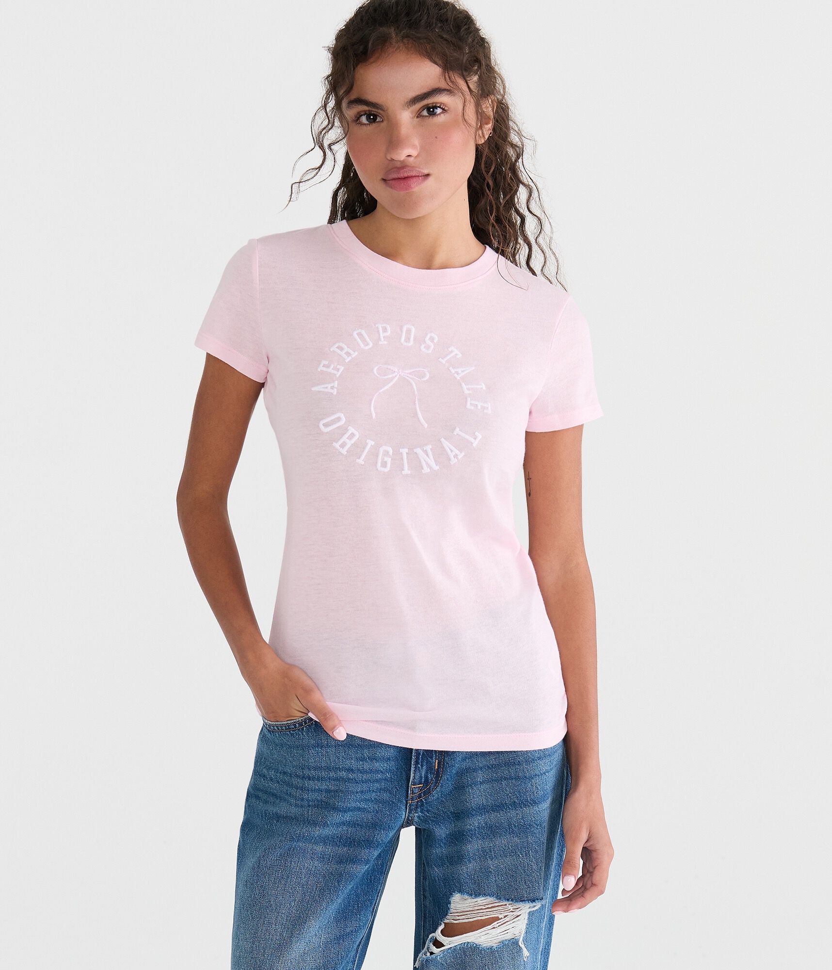 Aeropostale Bow Circle Graphic Tee