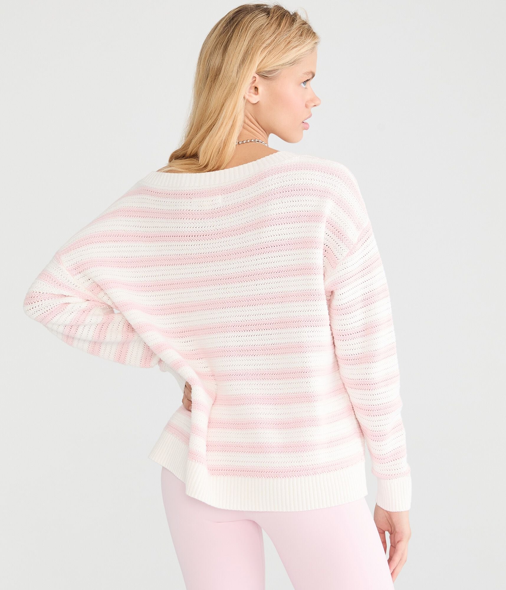 Striped Slouchy Crew Sweater