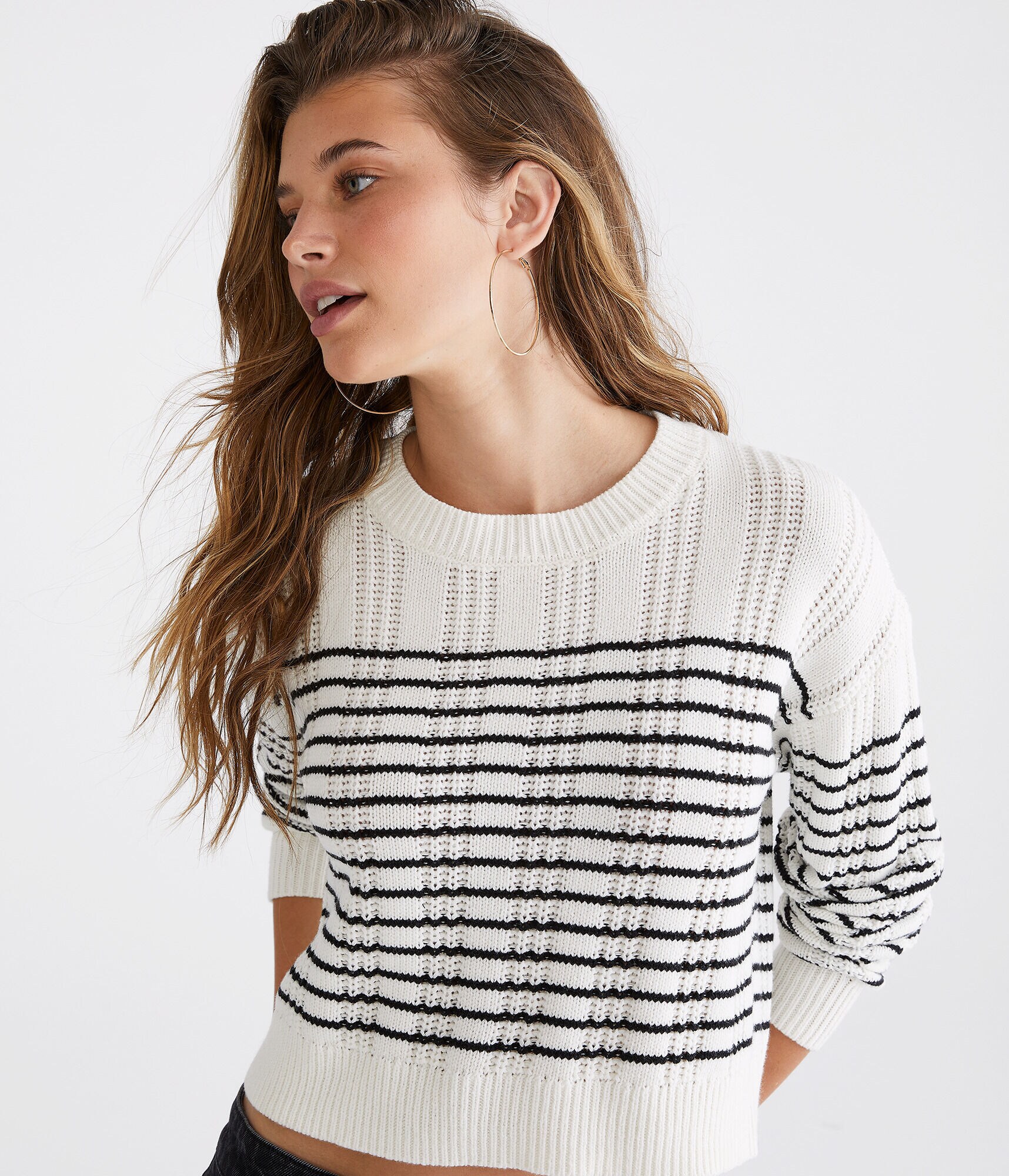 Striped Crew Sweater